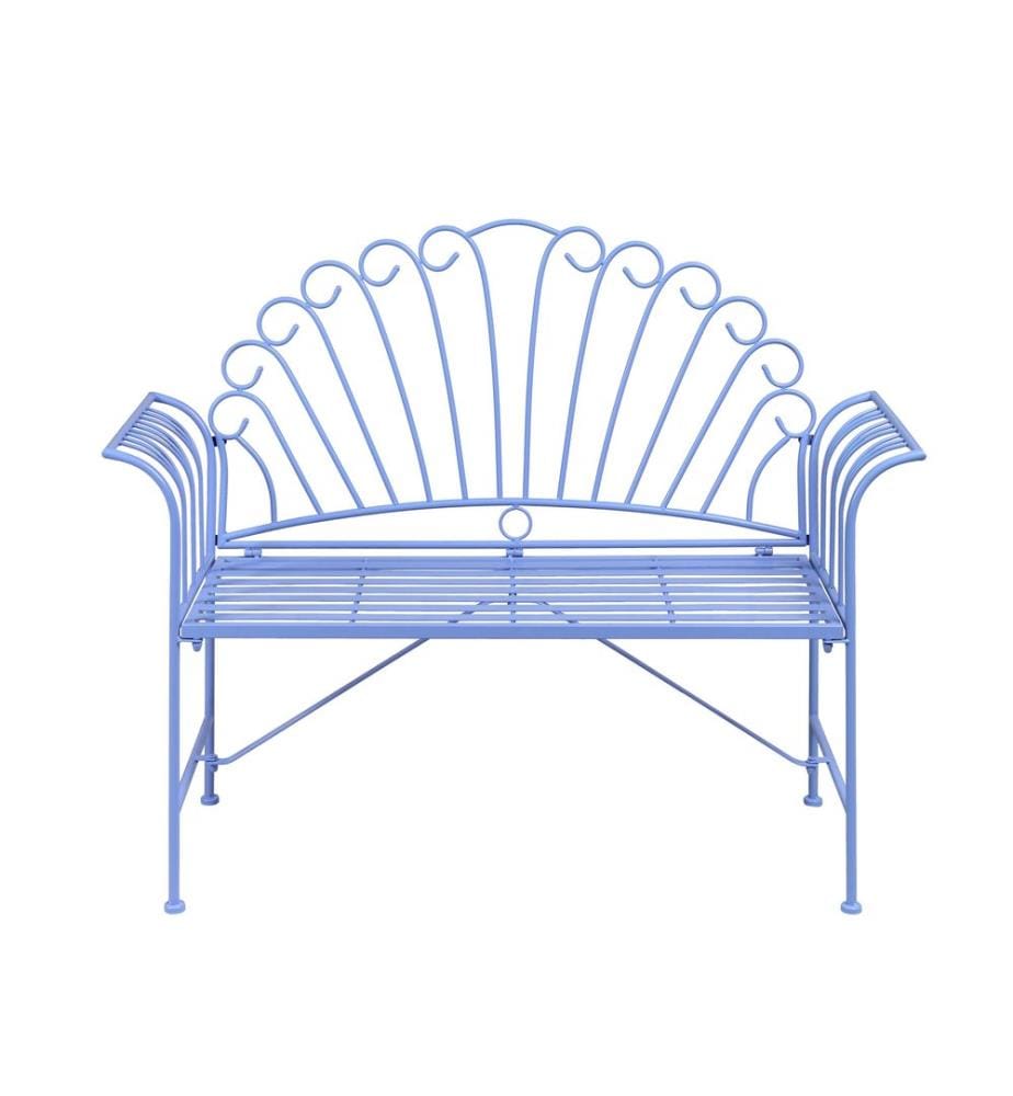 Panchina da giardino CAVINIA 125 cm Metallo Azzurro