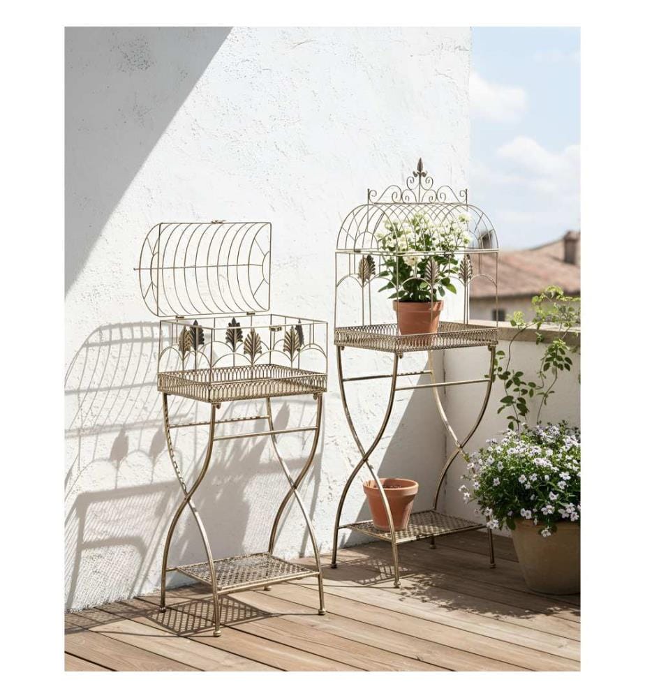 Set di 2 scaffali SICILY Metallo 43/37 cm 30/27 cm Nero