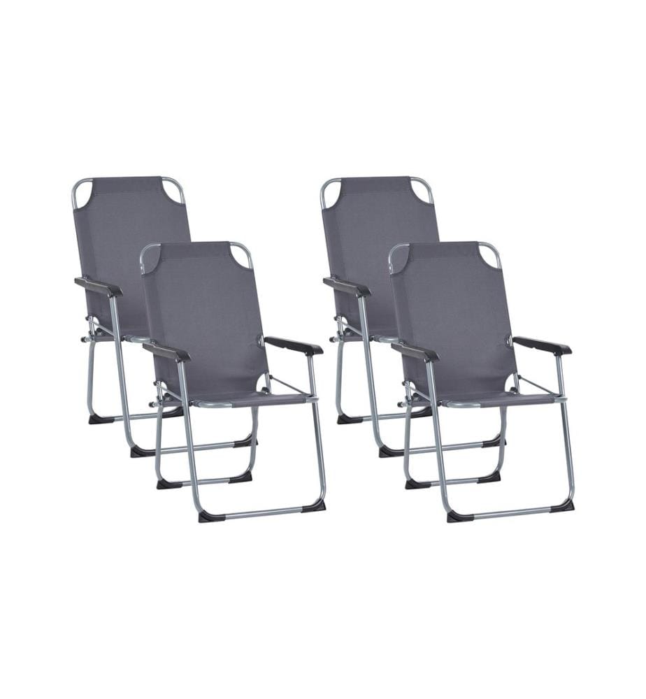 Gartenstuhl 4er Set GALATSI klappbar Metall Grau