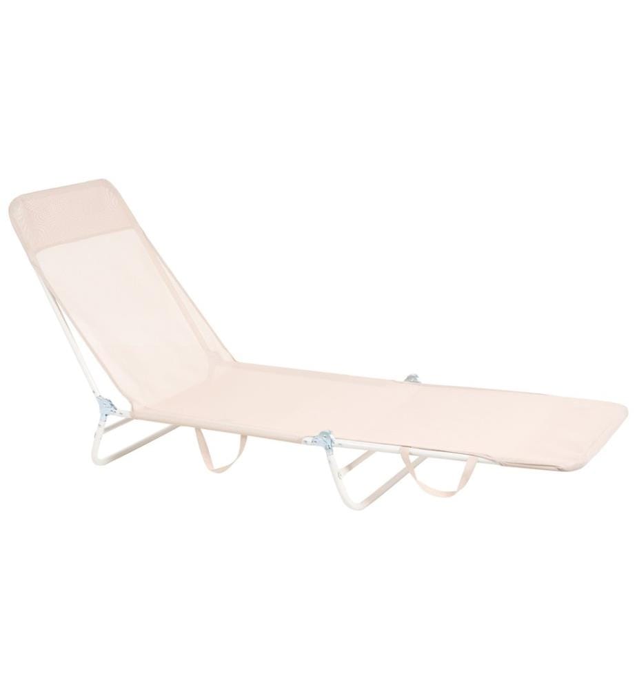 Sonnenliege KASTORIA mit Relaxfunktion Metall Beige