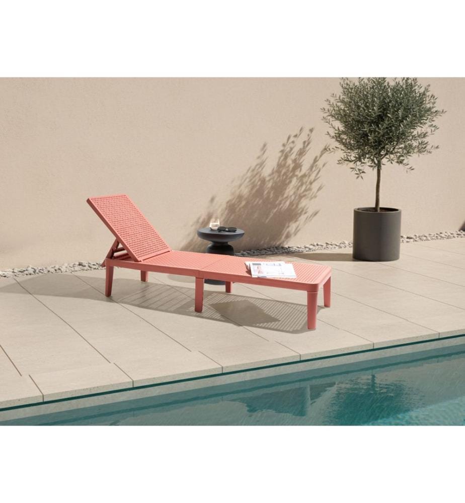 Sonnenliege OSSIMO mit Relaxfunktion Kunststoff Rot