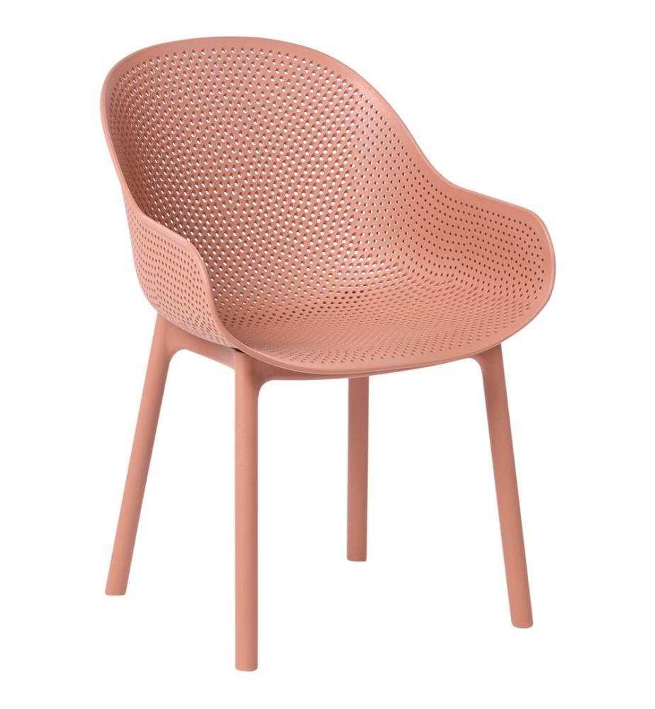 Lot de 4 chaises de jardin TIGGIANO Corail