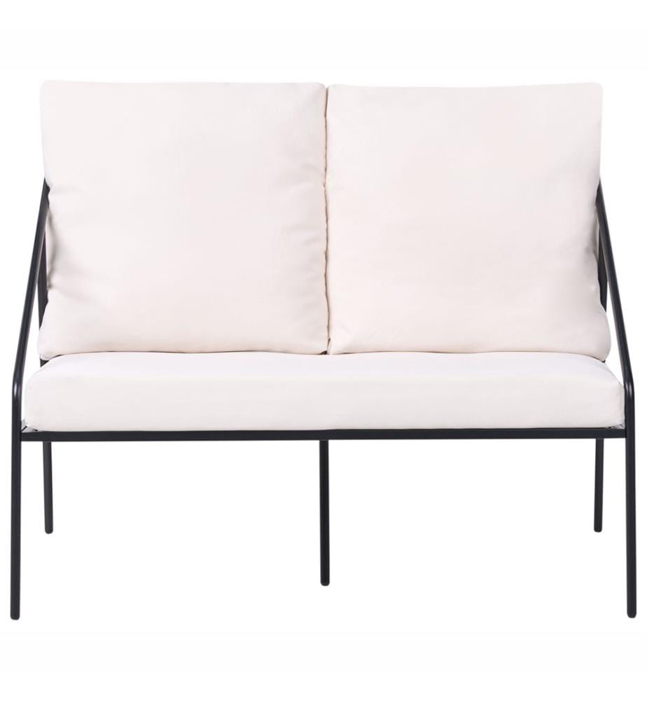 Lounge Set mit Tisch 4-Sitzer USTICA Metall Schwarz