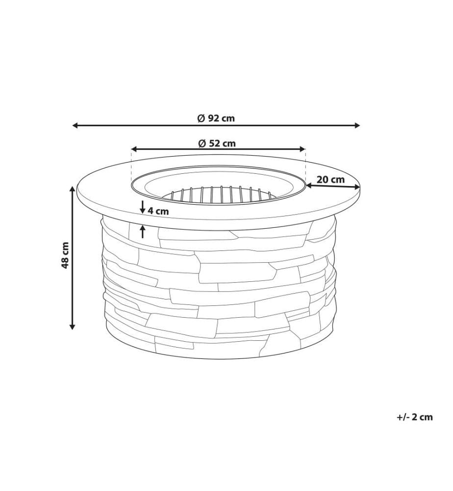 Grill Fire Pit TAMBORA Concrete Grey