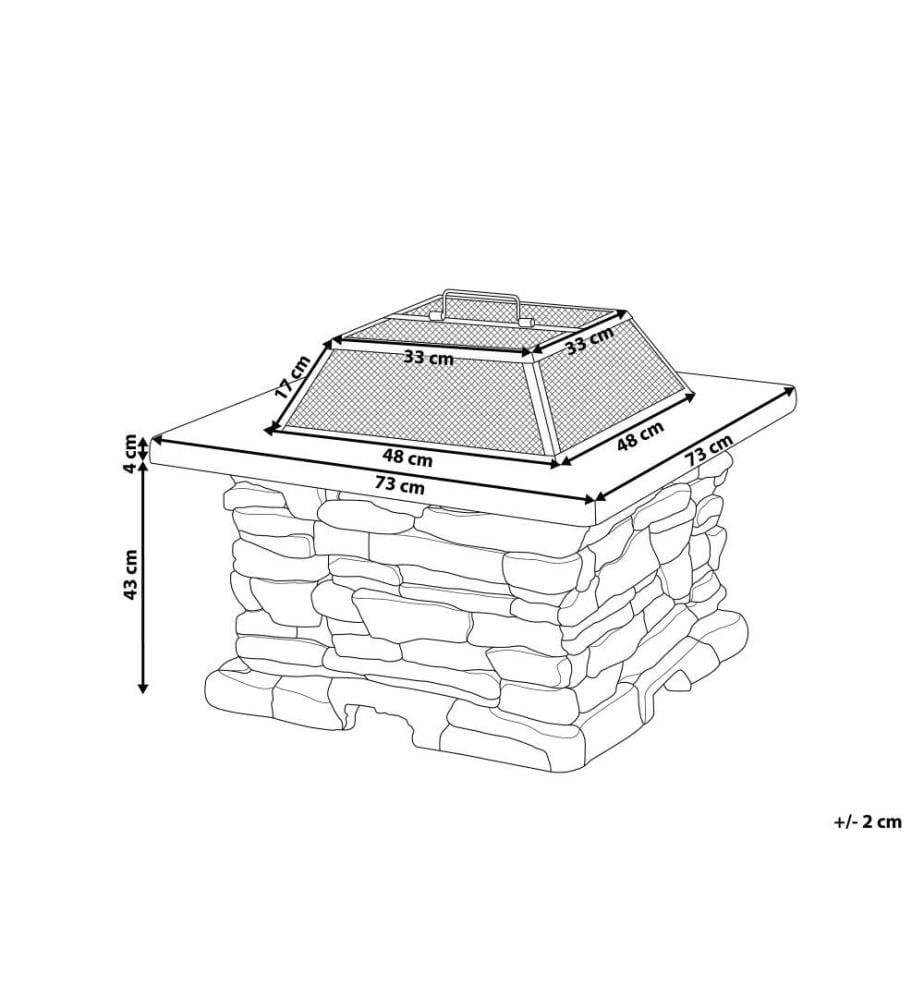 Grill Fire Pit KELUD Concrete Grey