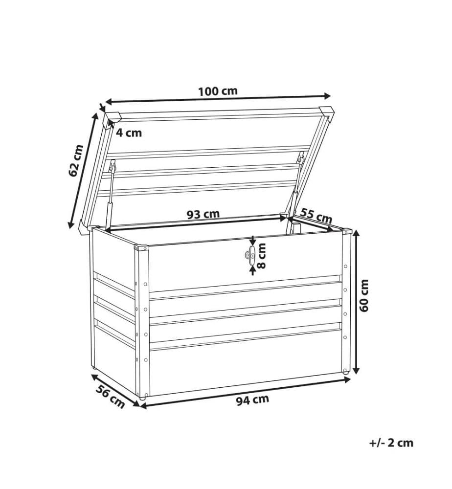 Storage Box CEBROSA 100 cm 62 cm Light Grey