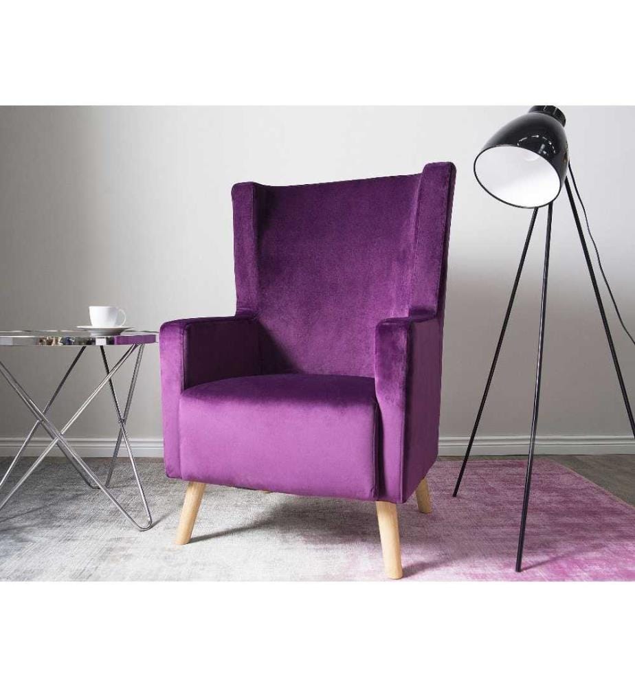 Ohrenessel Violett Gummibaumholzbeine Einzelsessel Wohnzimmer elegant