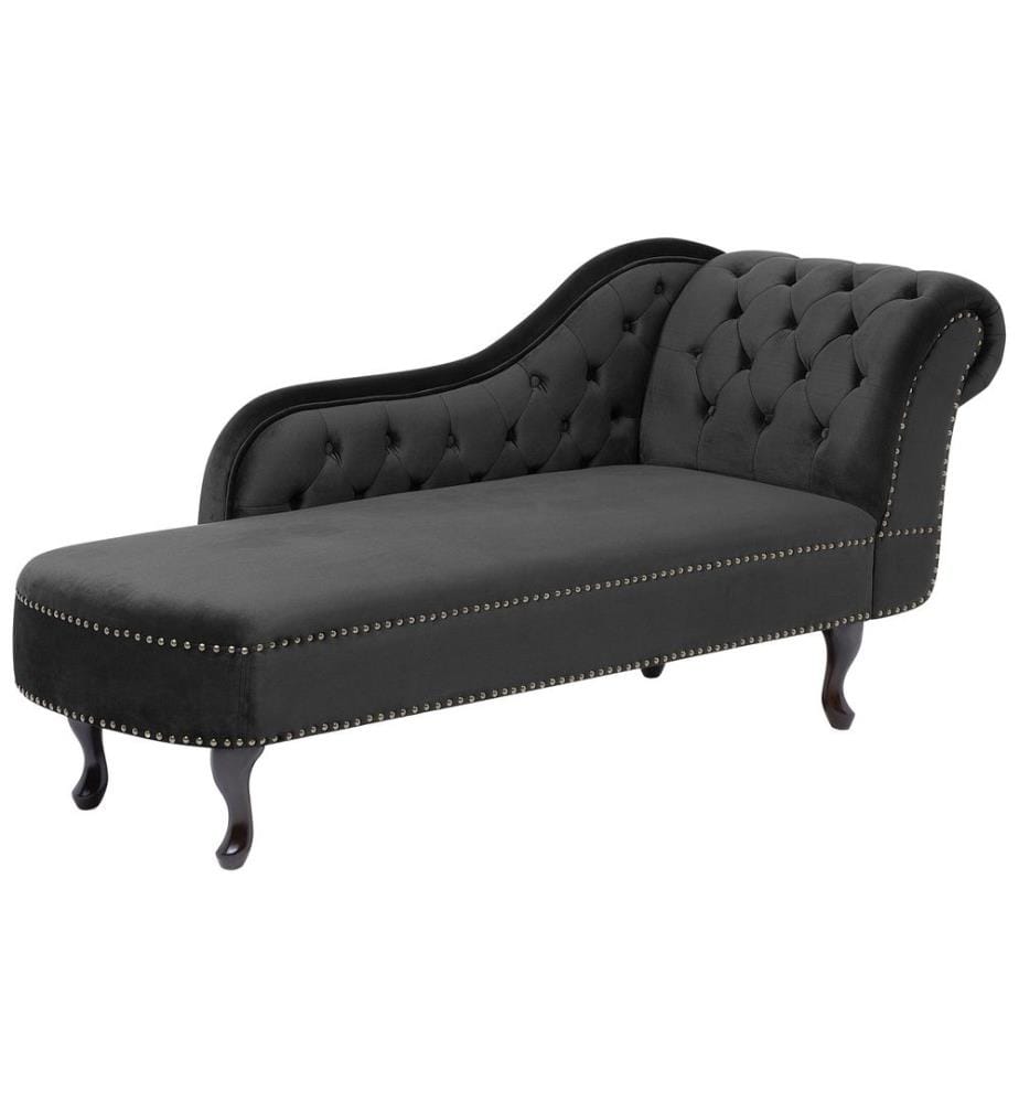 Chaise longue côté droit NIMES Velours Noir