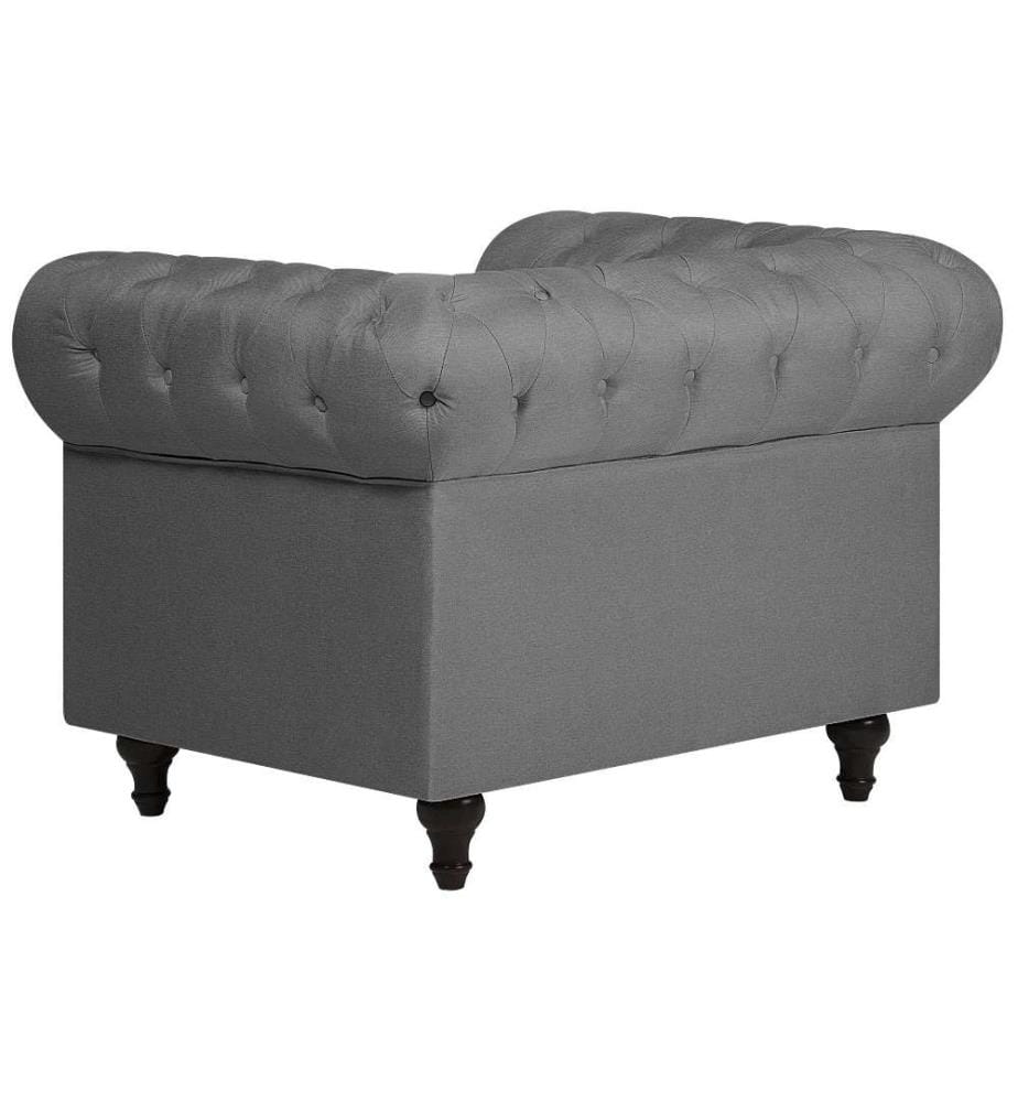 Sessel CHESTERFIELD Stoff Hellgrau