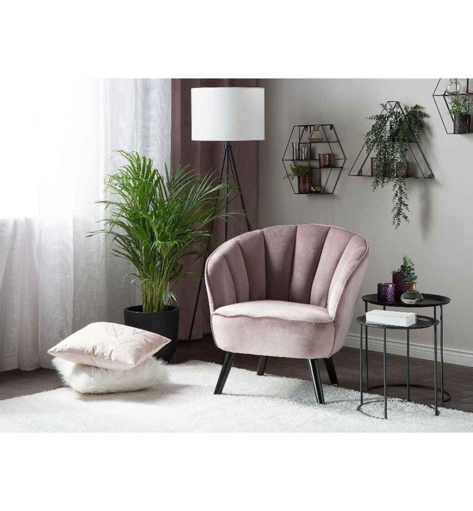 Sessel DALA Samtstoff Rosa