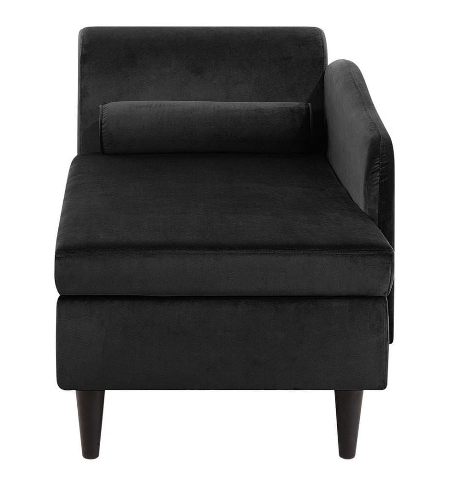 Linksseitige Chaiselongue LUIRO Samtstoff Schwarz mit Stauraum