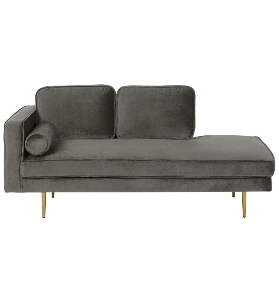Chaise longue versione sinistra MIRAMAS Velluto Tortora
