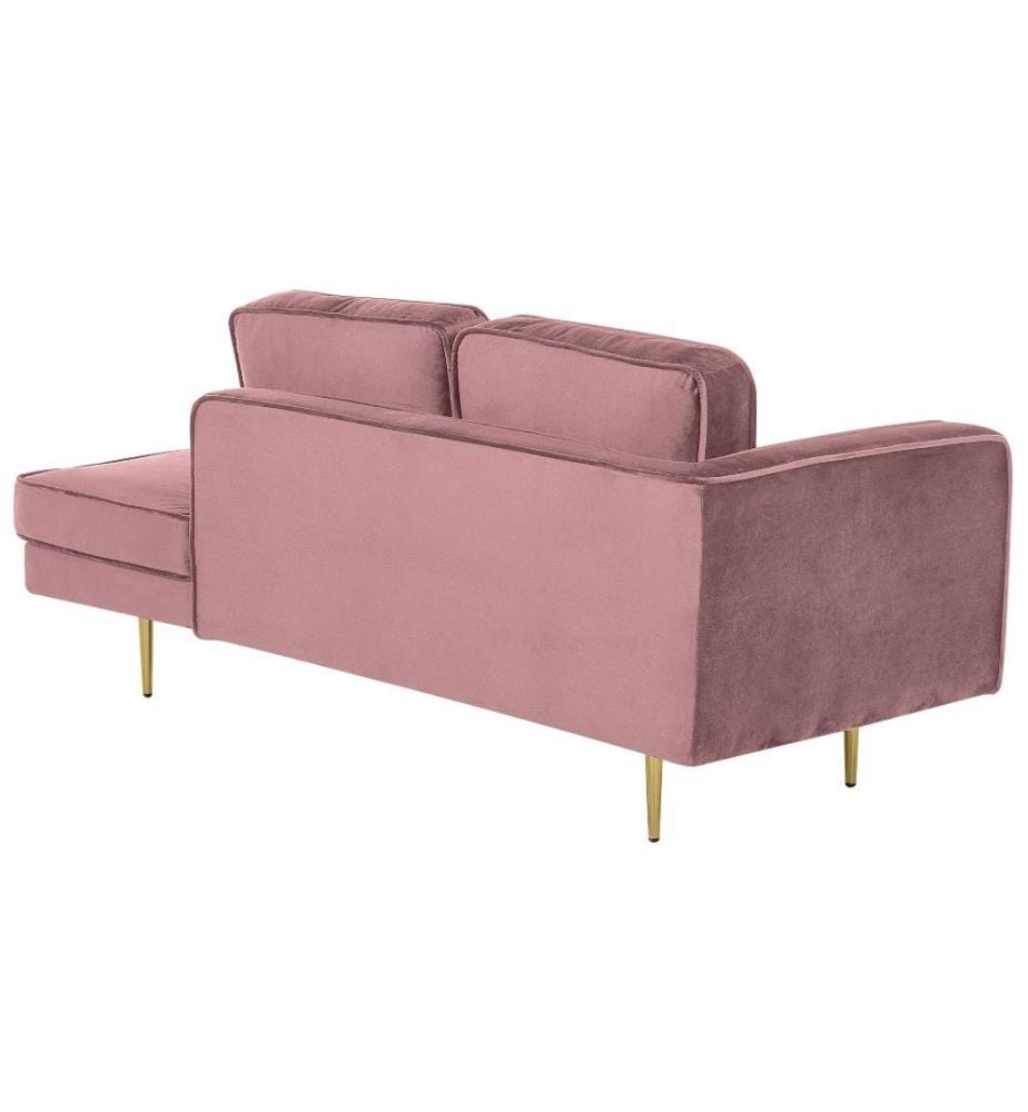 Linksseitige Chaiselongue MIRAMAS Samtstoff Rosa
