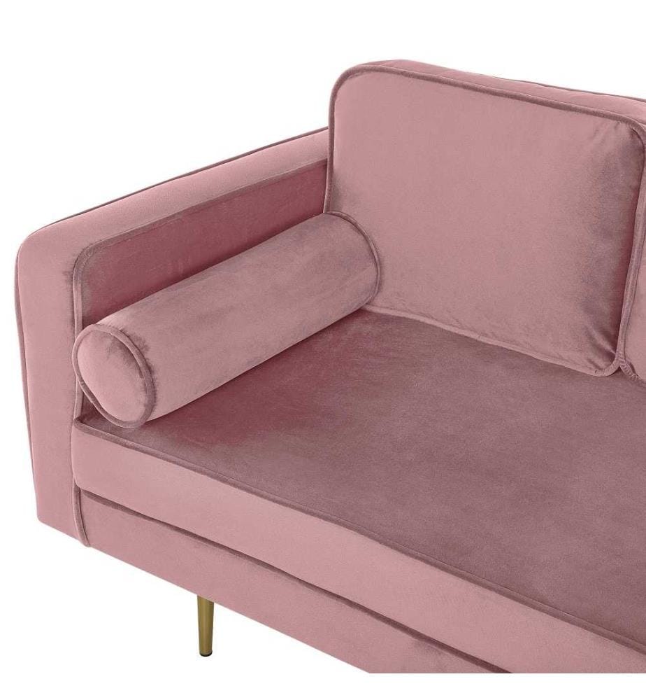 Linksseitige Chaiselongue MIRAMAS Samtstoff Rosa