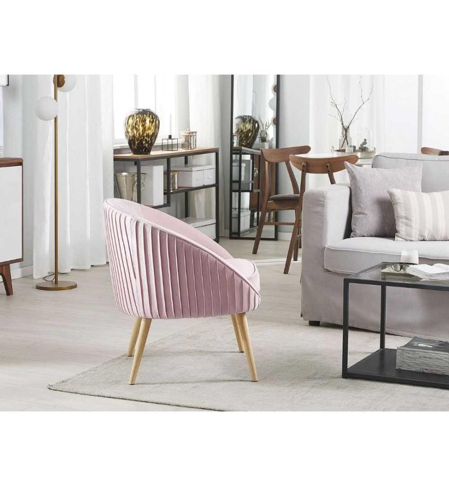 Sessel TROMSO Samtstoff Rosa