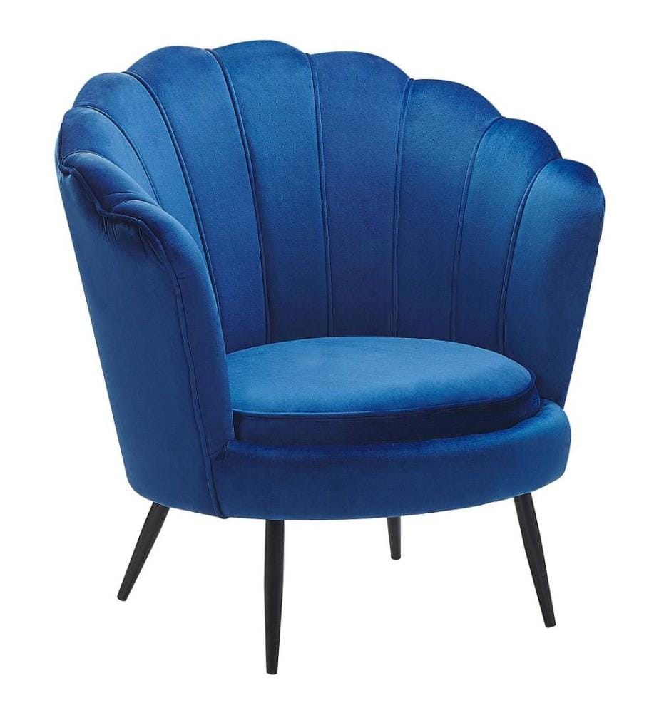 Sessel Kobaltblau Samtstoff Metallbeine Retro-Stil Wohnzimmer