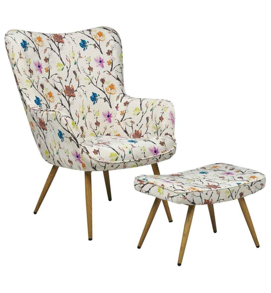 Fauteuil à oreilles VEJLE Tissu Beige clair