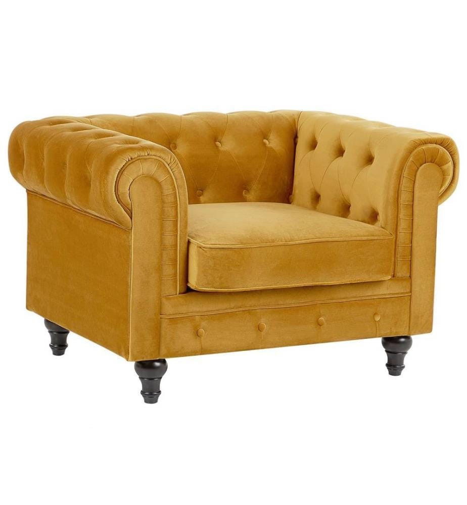 Sessel CHESTERFIELD Samtstoff Gold