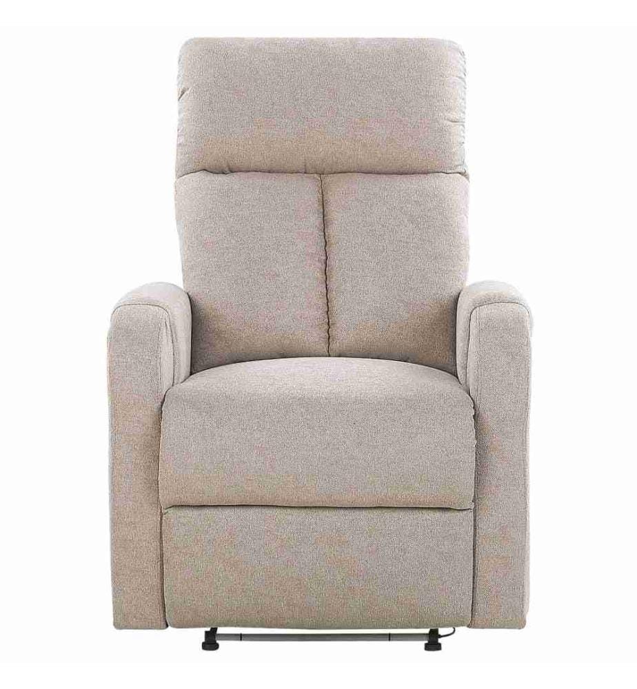 Fernsehsessel Beige Polsterbezug verstellbar LED-Beleuchtung USB-Port Modern Wohnzimmer Salon