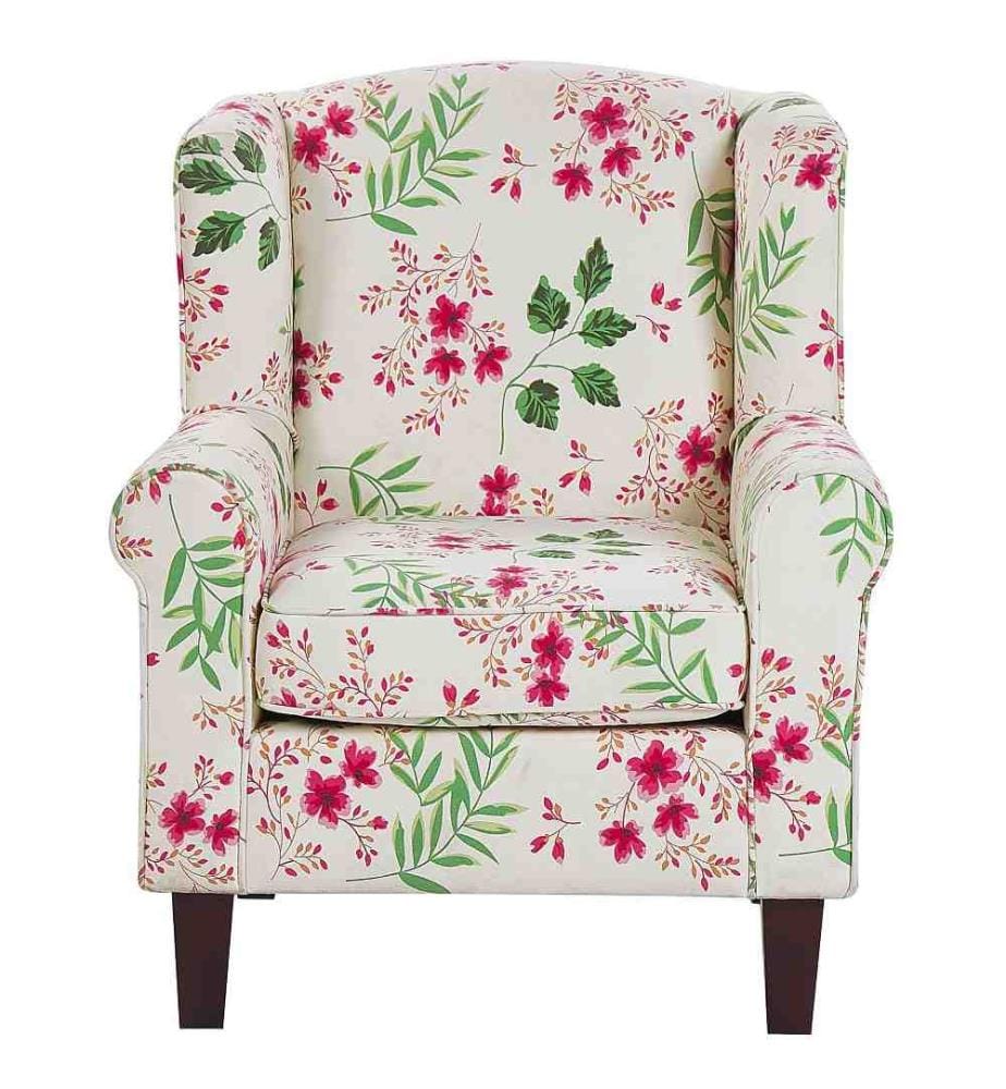 Fauteuil à oreilles HAMAR Tissu Gris clair