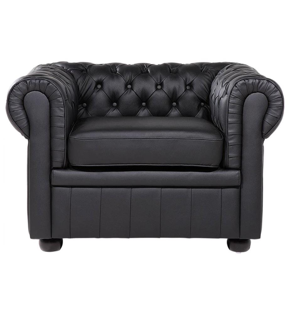 Fauteuil CHESTERFIELD Cuir Noir
