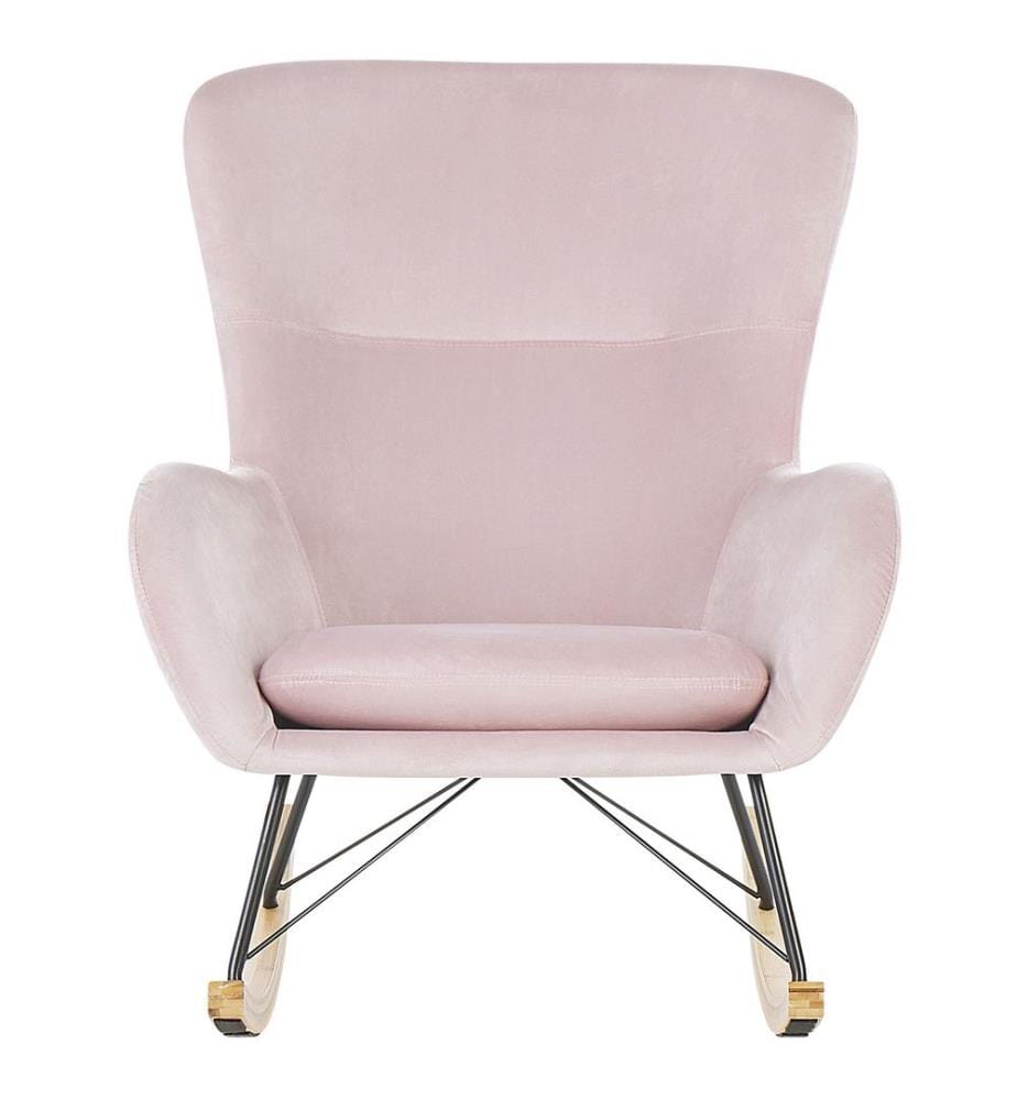 Schaukelsessel ELLAN Samtstoff Rosa