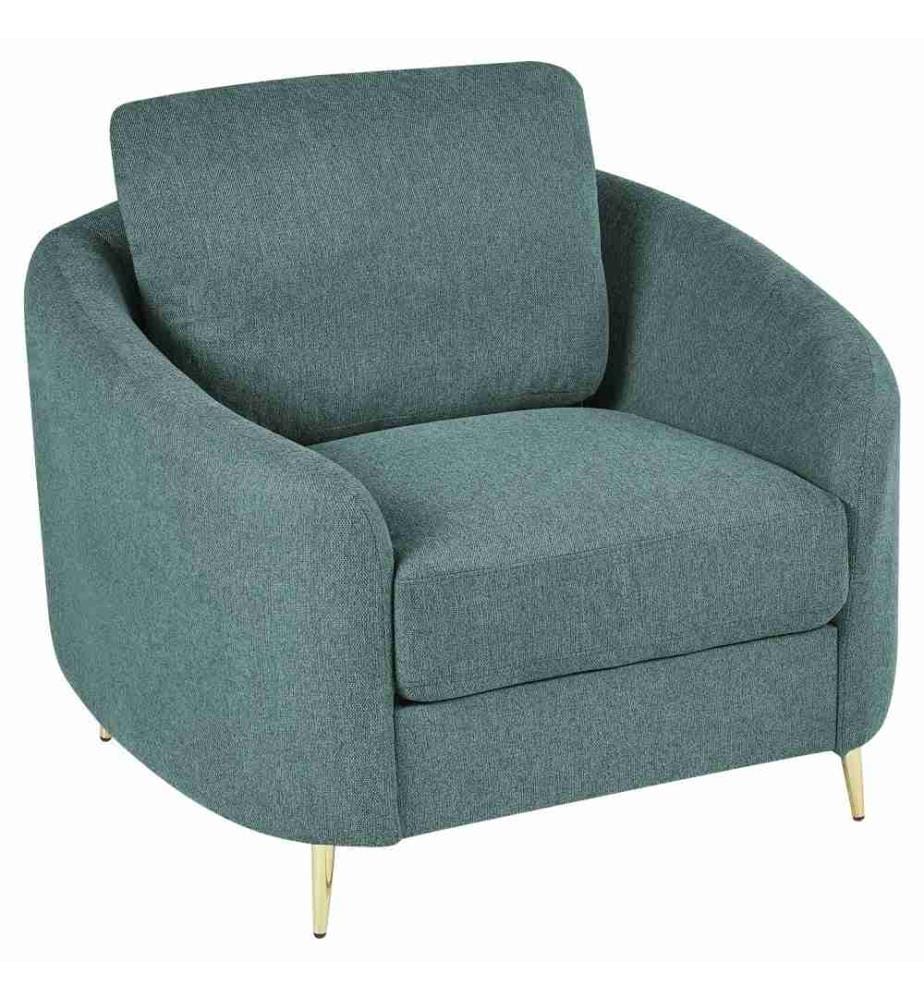 Sessel Mintgrün Stoffbezug mit Armlehnen Goldenen Metallfüssen Glamourös Modern Wohnzimmer Schlafzimmer Möbel Sitzmöbel