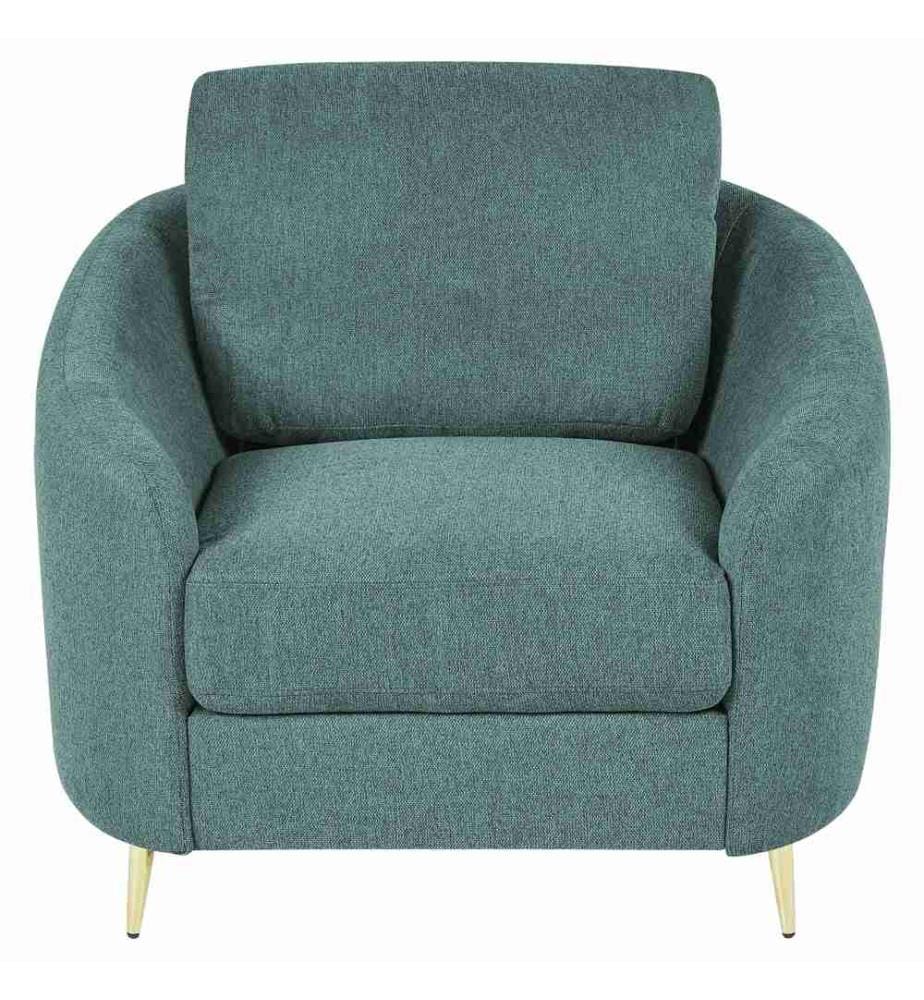 Sessel Mintgrün Stoffbezug mit Armlehnen Goldenen Metallfüssen Glamourös Modern Wohnzimmer Schlafzimmer Möbel Sitzmöbel
