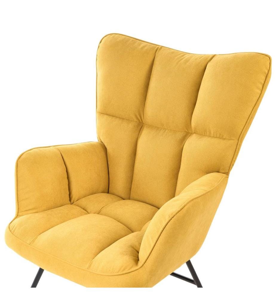Fauteuil à bascule OULU Tissu Jaune