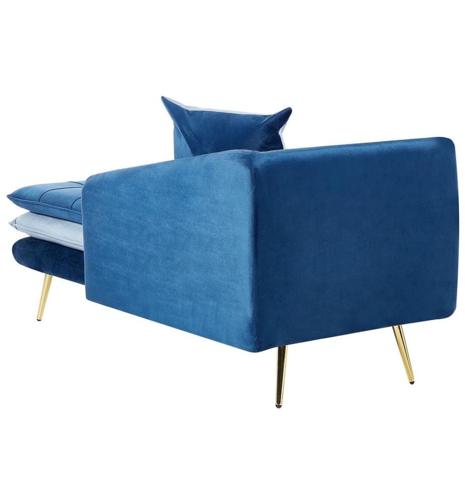 Linksseitige Chaiselongue GONESSE Samtstoff Blau