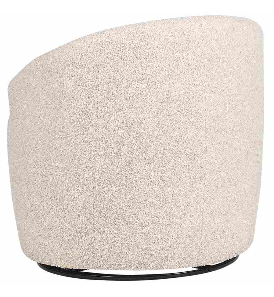 Fauteuil pivotant DAVIK Bouclé Beige