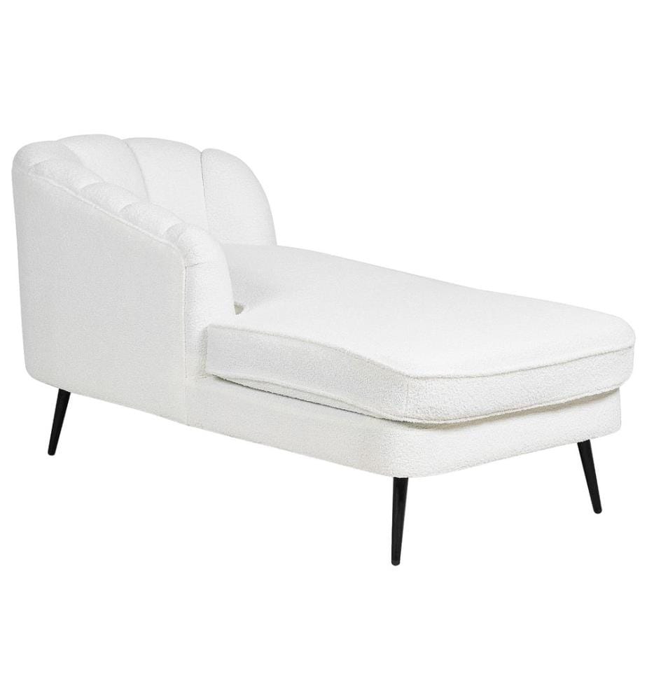 Chaise longue côté droit ALLIER Bouclé Blanc cassé