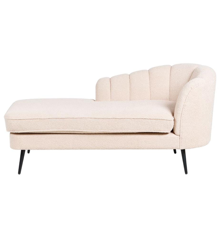 Chaise longue côté droit ALLIER Bouclé Beige clair