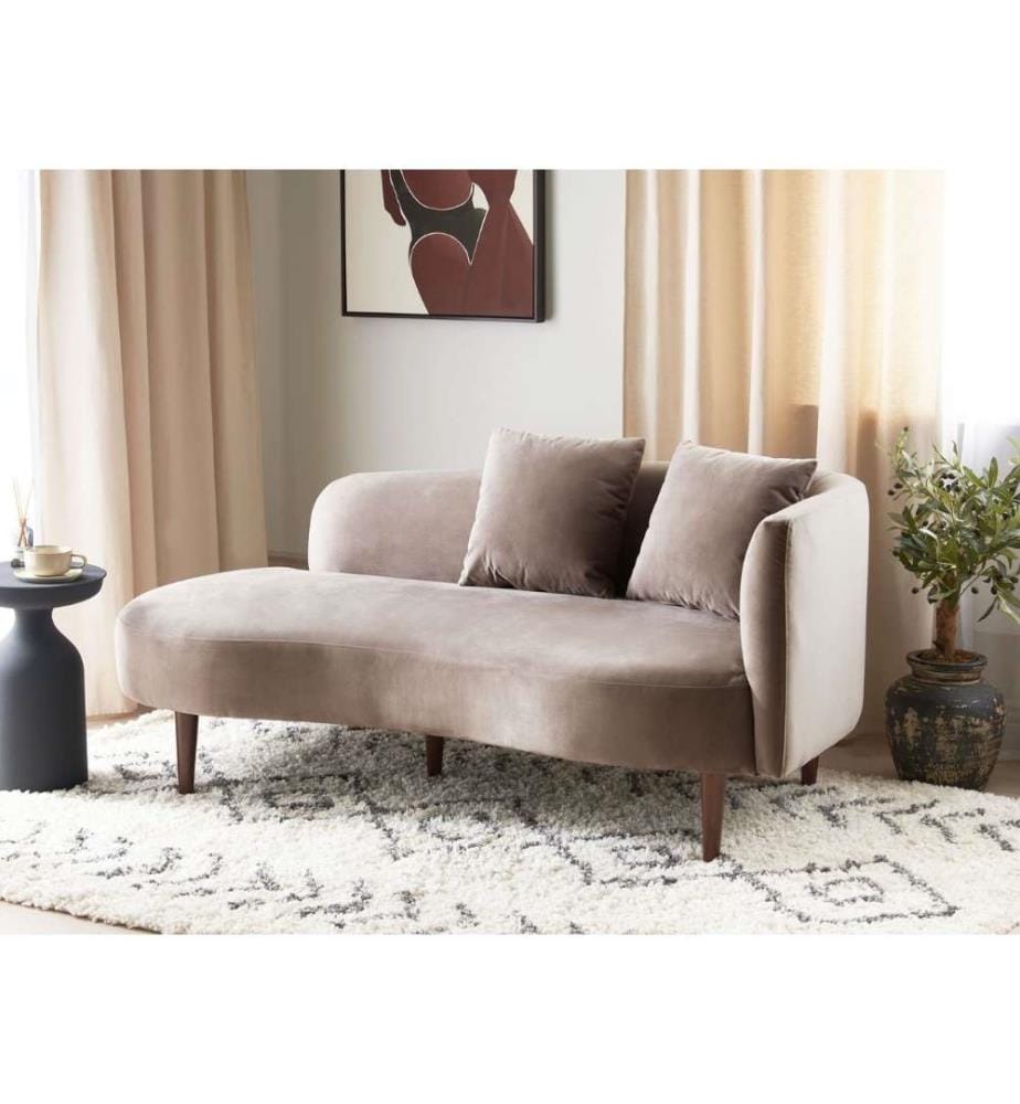 Chaise longue versione destra CHAUMONT Velluto Tortora