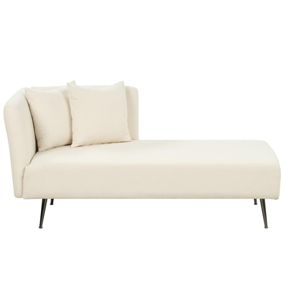 Chaise longue côté gauche RIOM Bouclé Blanc cassé
