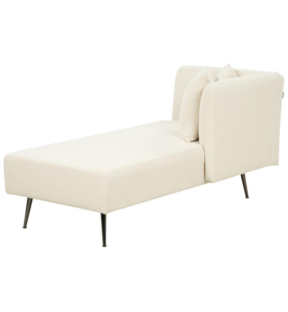 Chaise longue côté gauche RIOM Bouclé Blanc cassé