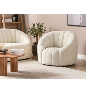 Poltrona MALUNG Velluto Bianco sporco