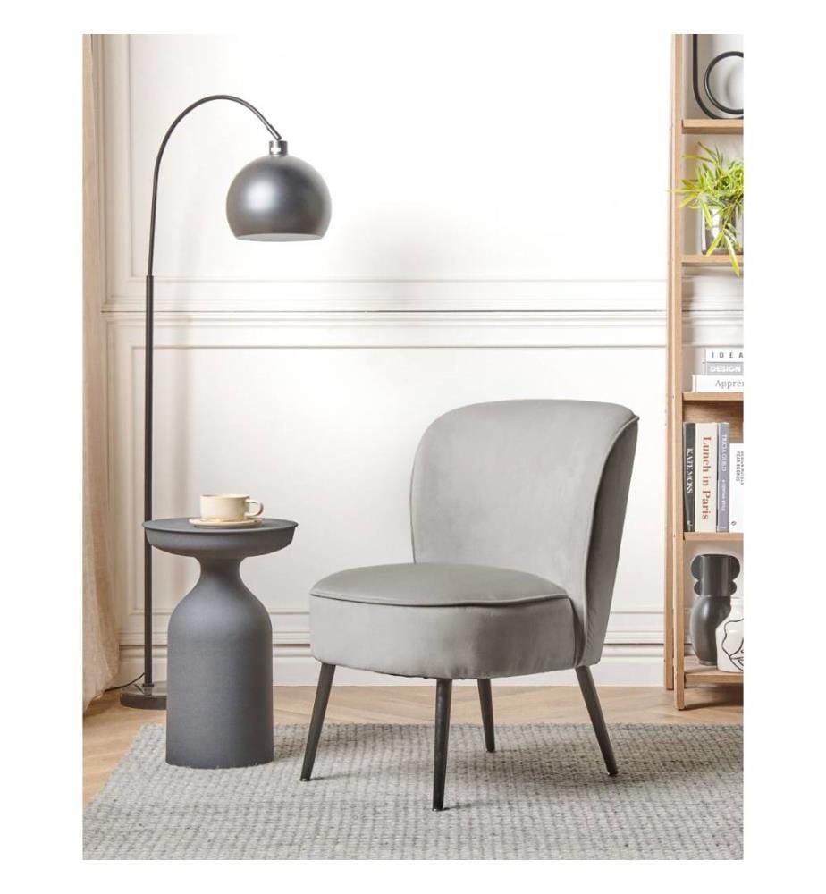 Sessel VOSS Samtstoff Hellgrau