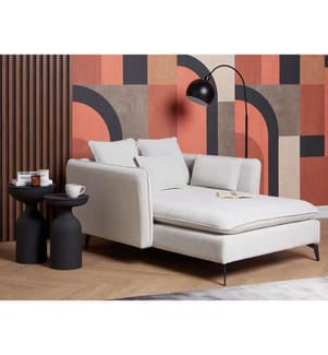 Chaise Longue CHARMES Fabric Light Beige