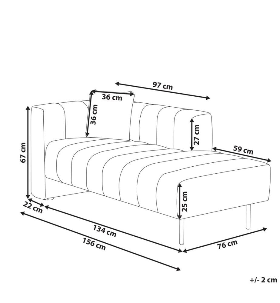 Chaise longue côté gauche LANNILS Cuir PU Blanc cassé