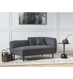 Right-Hand Chaise Longue CHEVANNES Boucle Dark Grey