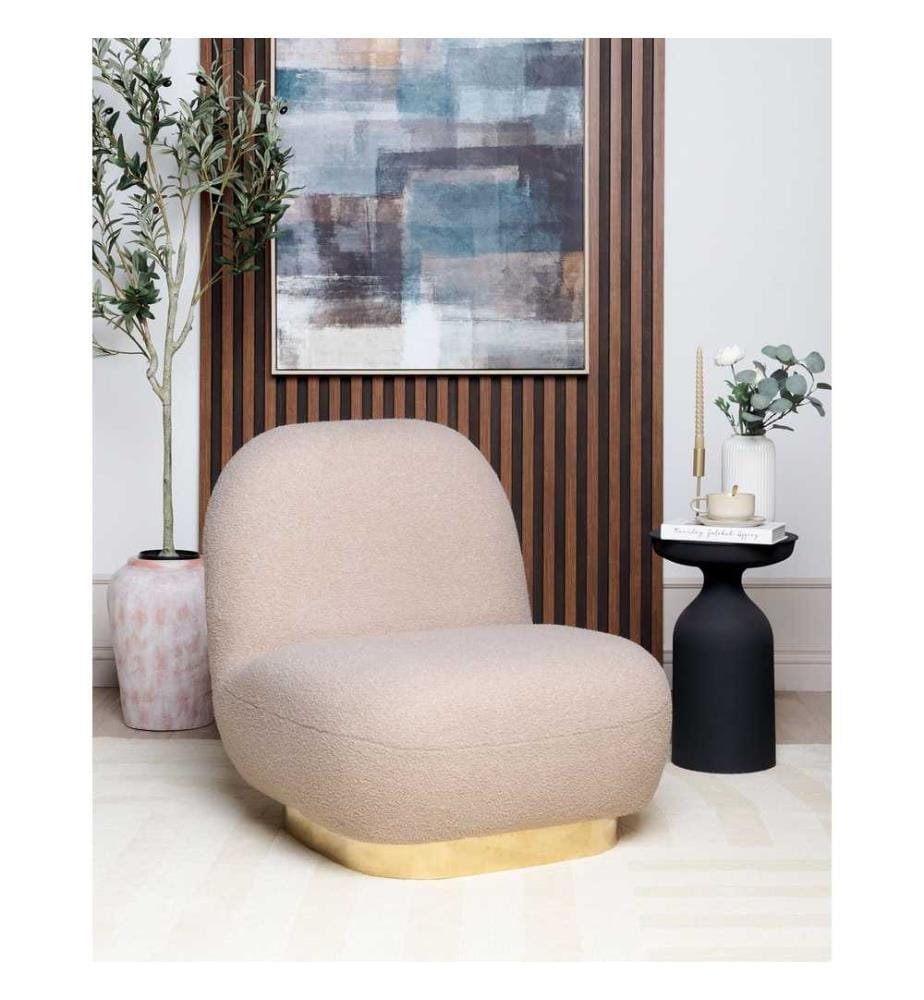Fauteuil LOVIISA Bouclé Beige