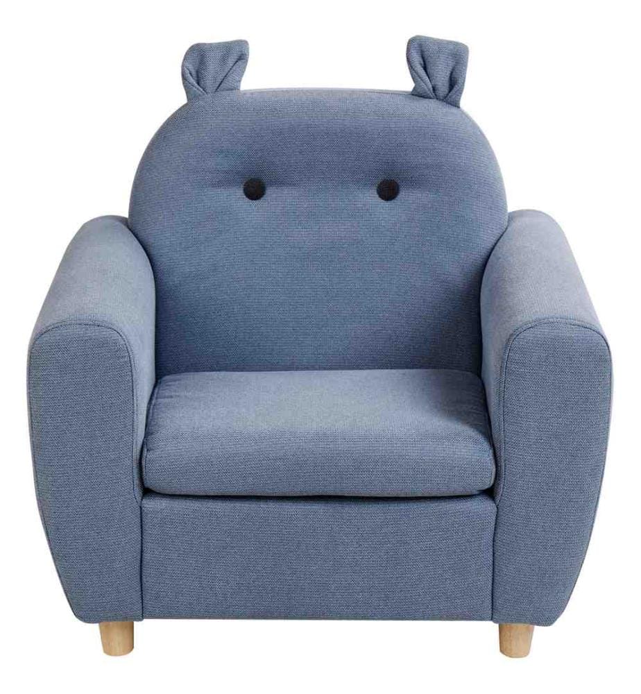 Kindersessel Nilpferd MARIBO Stoff Blau