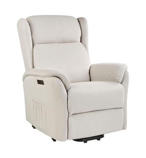 Fauteuil inclinable électrique ELEGY Repose-pieds inclus Velours Beige clair