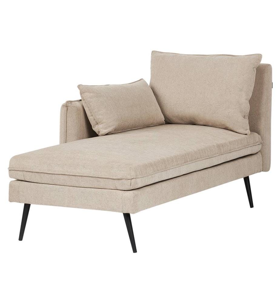 Chaise longue versione destra YERRES Tessuto Beige
