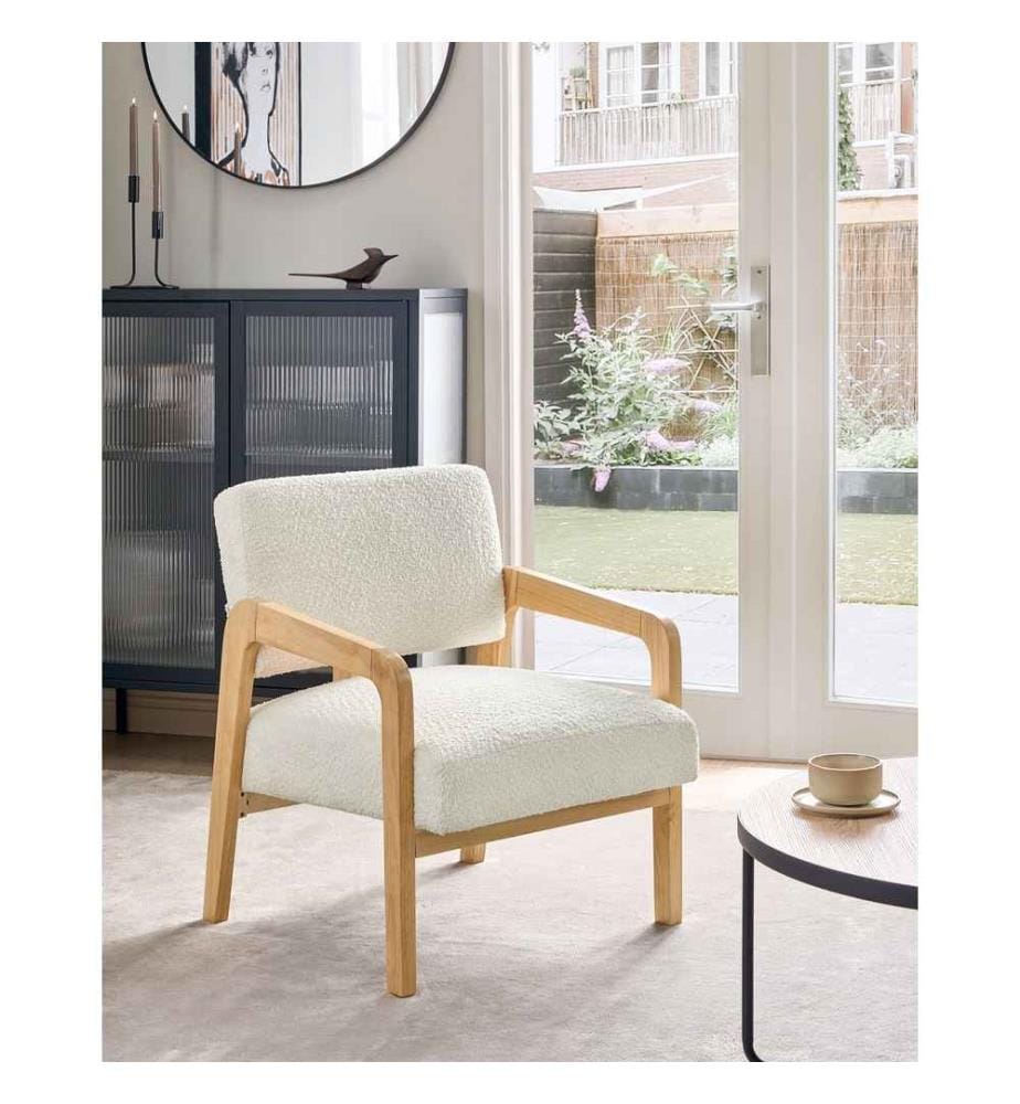 Fauteuil HJO Bouclé Blanc cassé