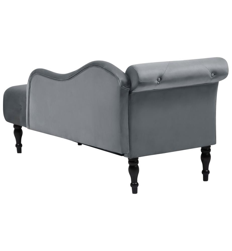 Linksseitige Chaiselongue IVRY Samtstoff Grau
