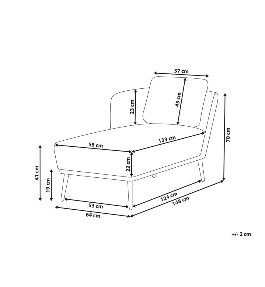 Chaise longue côté droit ARTHEZE Bouclé Blanc cassé