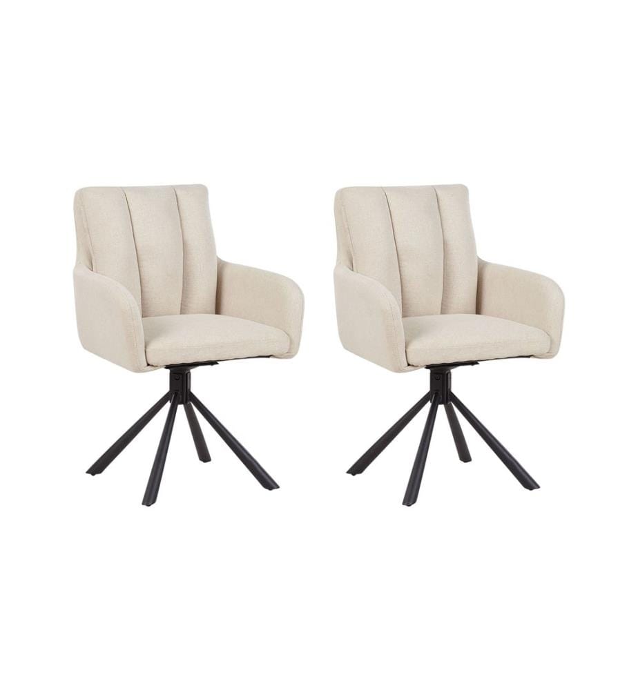 Lot de 2 chaises de salle à manger SARDOAL Tissu Beige