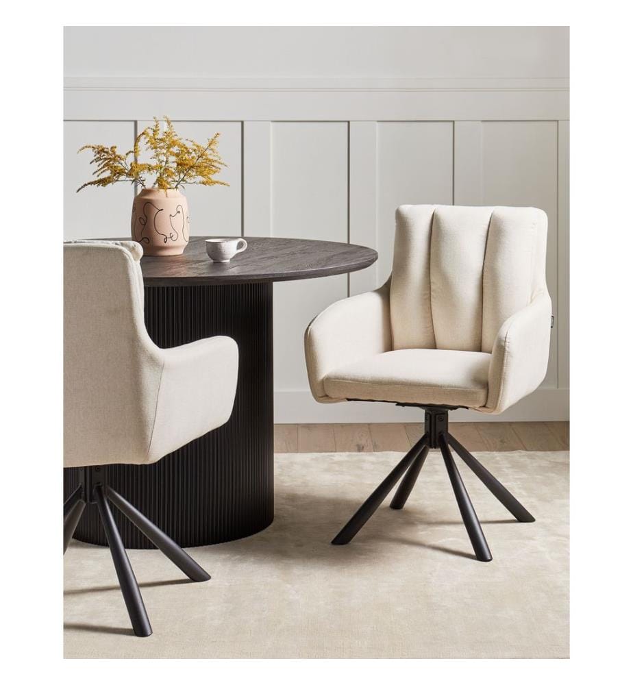 Lot de 2 chaises de salle à manger SARDOAL Tissu Beige
